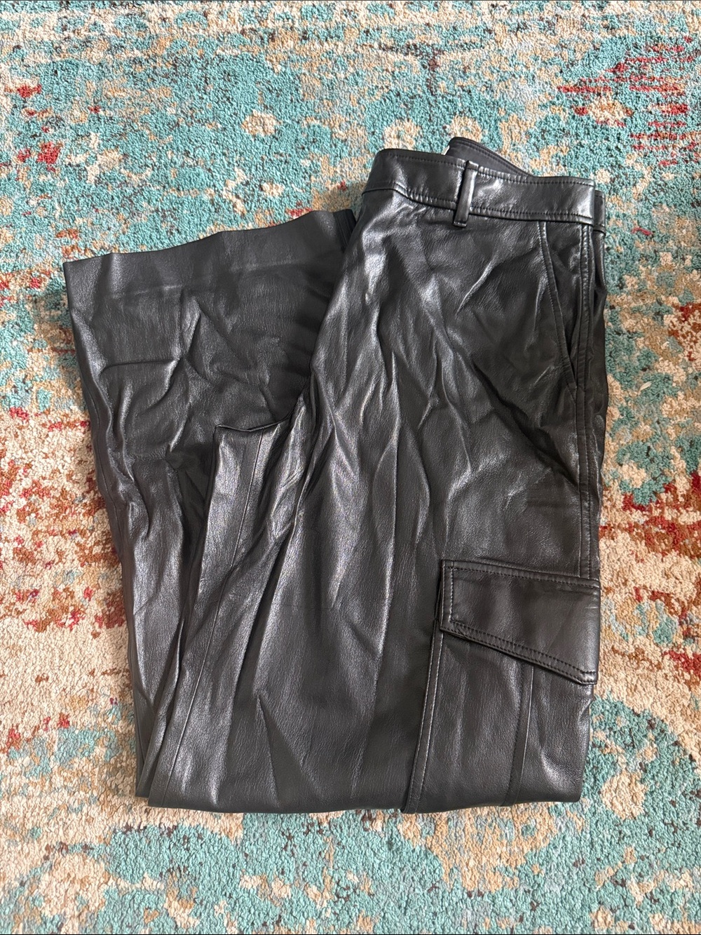 Aritzia Wilfred Leather Cargo Pants